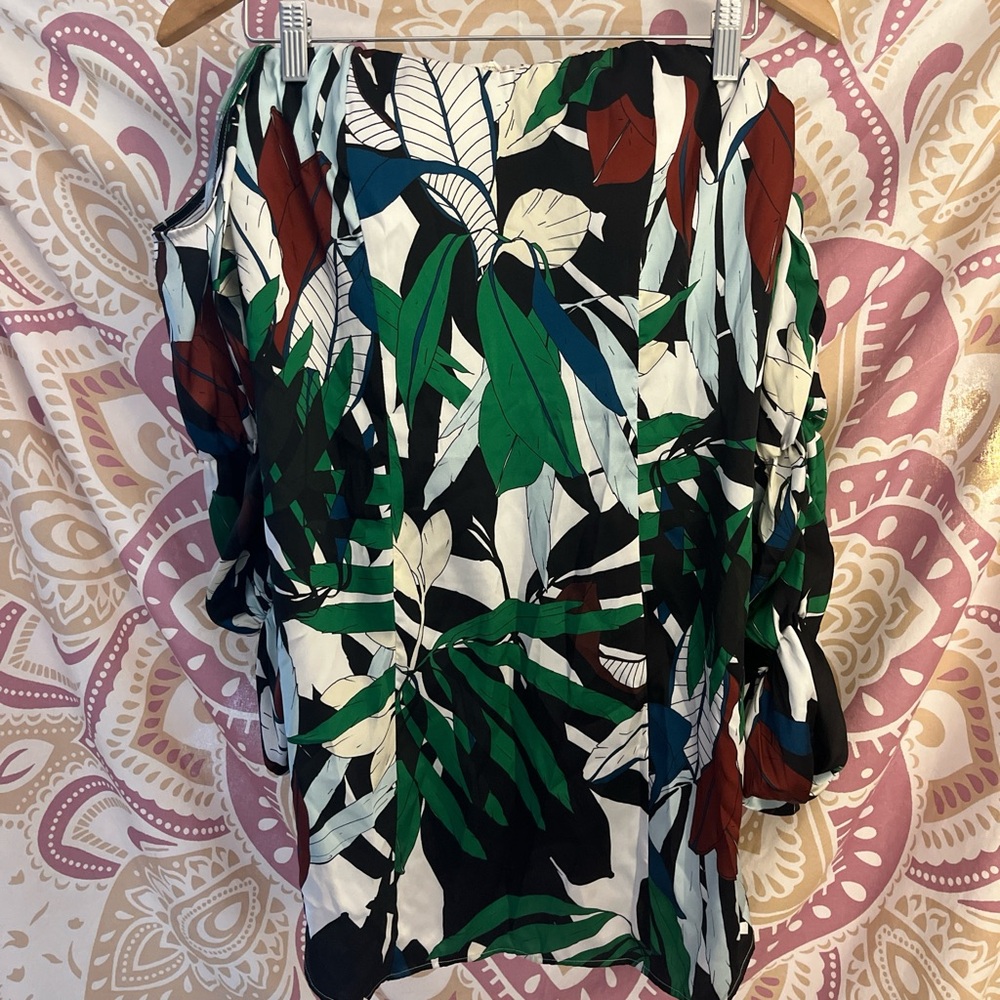 Tropical Leaf Print Dress